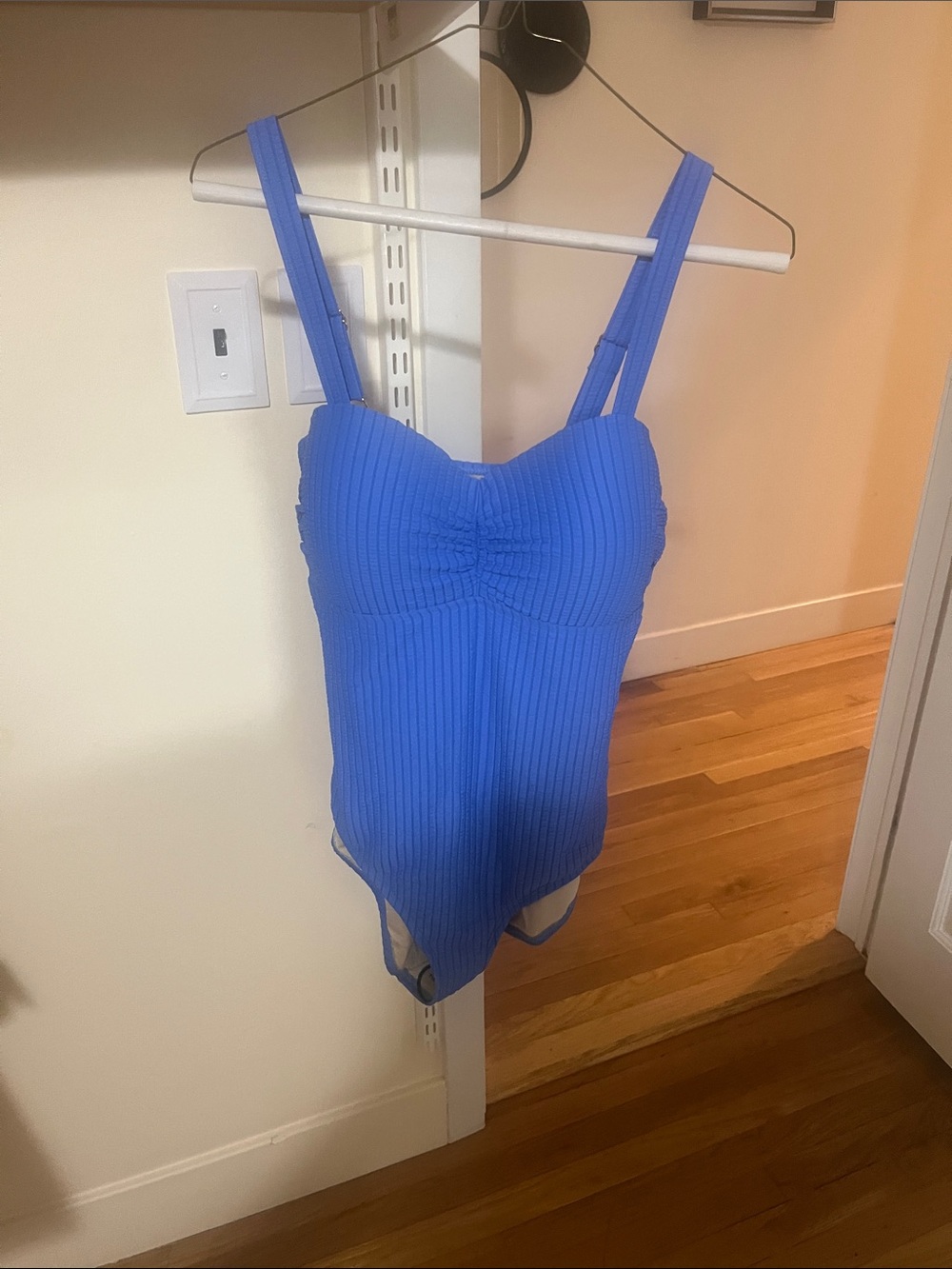 Classic Ribbed One-Piece Swimsuit in Cobalt Blue